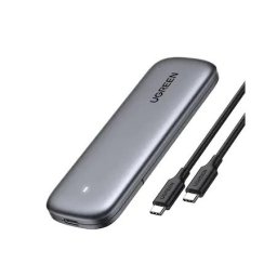 RACK extern Ugreen, #CM400" pt SSD M.2 NVMe SATA compatibile cu form factor 2280, 2260, 2242 si 2230, cablu inclus de 50 cm USB Type-C la USB Type-C, 10Gbps, aluminiu, gri + silicon case #90264
