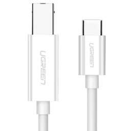 CABLU USB Ugreen pt. imprimanta, "US241" USB Type-C (T) la USB 2.0 Type-B (T), 1m, alb, 40560