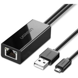 Adaptorul extern Ugreen Micro USB 100Mbps pentru Chromecast 1m, negru 30985