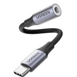 CABLU ADAPTOR Ugreen, "AV142", USB Type-C(T) to Jack 3.5mm(M), lungime 10cm, gri 30632