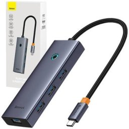 Docking station USB Baseus UltraJoy Hub 5in1 5-Port (1xHDMI 4K@30Hz + 4xUSB 3.0) grey, B00052809813-00