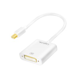 CABLU video LOGILINK, adaptor mini DisplayPort (T) 1.1 la DVI-D DL (M), 0.1m, conectori auriti, rezolutie maxima Full HD (2560 x 1600) la 60 Hz, plastic, dublu ecranaj, alb, "CV0037" (timbru verde 0.18 lei)