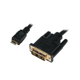 CABLU video LOGILINK, adaptor Mini-HDMI (Type C)(T) la DVI-D SL (T), 1m, conectori auriti, negru, "CHM002" (timbru verde 0.18 lei)