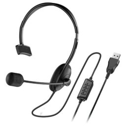 CASTI Genius, "HS-100U", cu fir, standard, utilizare multimedia, call center, microfon pe brat, conectare prin USB, cablu 2m, negru, "31710027400", (timbru verde 0.8 lei)