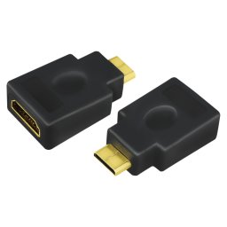 ADAPTOR video LOGILINK, Mini-HDMI (Type C)(T) la HDMI (M), conectori auriti, rezolutie maxima 4K UHD (3840 x 2160) la 30 Hz, negru, "AH0009" (timbru verde 0.08 lei)