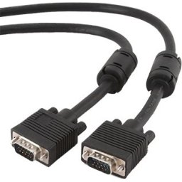 Cablu monitor VGA, conectori DSub 15-pin tata-tata, dublu ecranat, lungime cablu: 1.8m, miez ferita, retail, Negru, GEMBIRD (CC-PPVGA-6B)