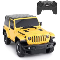 MASINA CU TELECOMANDA JEEP WRANGLER RUBICON GALBEN CU SCARA 1 LA 24