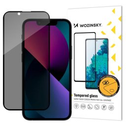 WZK Privacy AntiSpy - Folie protecție ecran din Sticlă securizată - compatibil cu Apple iPhone 13 Pro Max - Privacy, Full Glue - culoare Negru