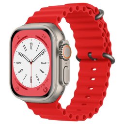 Curea pentru Apple Watch 1/2/3/4/5/6/7/8/SE/SE 2/Ultra (42/44/45/49mm) - Techsuit Watchband (W038) - Red