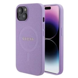Husa iPhone 15 Pro Max 6.7" auriu husă rigidă Saffiano MagSafe