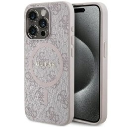 Husa MagSafe 4G Collection Leather Metal Logo pentru iPhone 15 Pro Max (6.7") – Roz