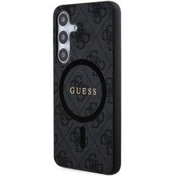 Husa MagSafe 4G Collection Leather Metal Logo pentru Samsung Galaxy S24 – Negru