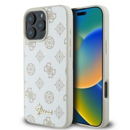 Husa Husa pentru iPhone 16 Pro - Guess Peony Script MagSafe (GUHMP16LPGPYSH) - White