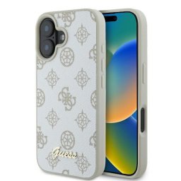 Husa Husa pentru iPhone 16 - Guess Peony Script MagSafe (GUHMP16SPGPYSH) - White