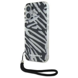 Husa Husa pentru iPhone 16 - Karl Lagerfeld IML Luxury (KLHCP16SHZBPKCCK) - Zebra Pattern&Cord