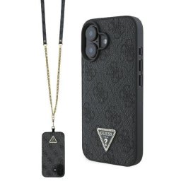 Husa Husa pentru iPhone 16 - Guess Leather Metal Logo Strass Crossbody (GUHCP16SP4TDSCPK) - Black