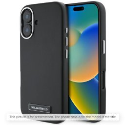 Husa Husa iPhone 16 Pro Max - Karl Lagerfeld Leather MagSafe (KLHMP16XPGMSRPB) - Blue FW Metal Plate