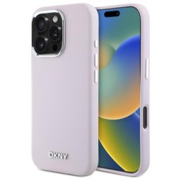Husa iPhone 16 Pro Max - DKNY Hardcase Liquid Silicone Small Metal Logo MagSafe (DKHMP16XSMCHLP) - Pink
