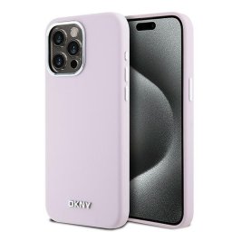 Husa iPhone 15 Pro Max - DKNY Hardcase Liquid Silicone Small Metal Logo MagSafe (DKHMP15XSMCHLP) - Pink