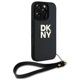 Husa iPhone 16 Pro Max - DKNY Hardcase Wrist Strap Stock Logo (DKHCP16XPBSWSK) - Black