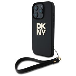 Husa iPhone 16 Pro - DKNY Hardcase Wrist Strap Stock Logo (DKHCP16LPBSWSK) - Black