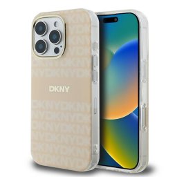 Husa iPhone 16 Pro Max - DKNY Hardcase Repeat Texture Pattern With Stripe MagSafe (DKHMP16XHRHSEP) - Pink