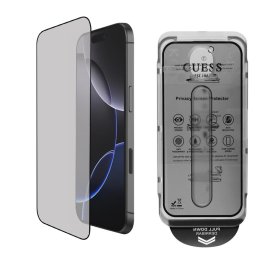 Folie de sticlă securizată cu protecție a confidențialității Guess Privacy 2.5D Outline pentru Apple iPhone 16 Pro - negru