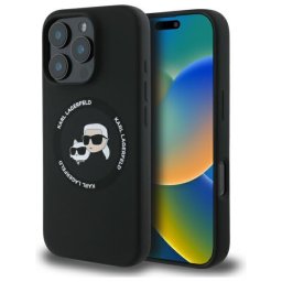 Husa Husa pentru iPhone 16 Pro Max - Karl Lagerfeld Silicone MagSafe (KLHMP16XSKCHTCK) - Karl&Choupette Head