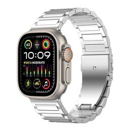 Curea pentru Apple Watch 1/2/3/4/5/6/7/8/9/10/SE/SE 2/Ultra/Ultra 2 (42/44/45/46/49mm) - Techsuit Watchband (W012) - Silver