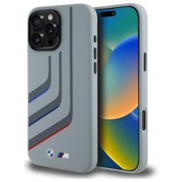 Husa iPhone 16 Pro Max - Hardcase Silicone Turning Lines MagSafe (BMHMP16X23SLIG) - Grey