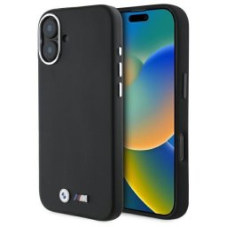 Husa iPhone 16 - Leather M Smooth Full Wrapped Metal MagSafe (BMHMP16S23PMWK) - Black
