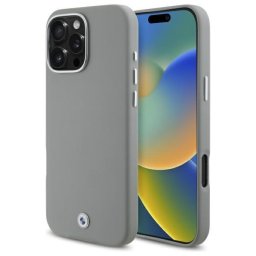 Husa iPhone 16 Pro Max - Leather Sign Full Wrapped Metal MagSafe (BMHMP16X23PUFWG) - Grey