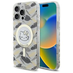 Husa Husa pentru iPhone 16 Pro Max - Hardcase IML Golden Leaves MagSafe (HKHMP16XHGLEH) - White