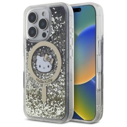 Husa Husa pentru iPhone 16 Pro Max - Hardcase Liquid Glitter Fever MagSafe (HKHMP16XLGDIK) - Black/Gold
