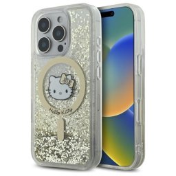 Husa Husa pentru iPhone 16 Pro Max - Hardcase Liquid Glitter Fever MagSafe (HKHMP16XLGDIH) - White/Gold