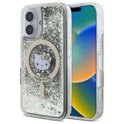 Husa Husa pentru iPhone 16 - Hardcase Liquid Glitter Fever MagSafe (HKHMP16SLGDIK) - Black/Gold
