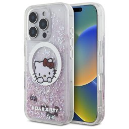 Husa Husa pentru iPhone 16 Pro Max - Hardcase Liquid Glitter Sweet Kitty Bows MagSafe (HKHMP16XLSWKH) - White