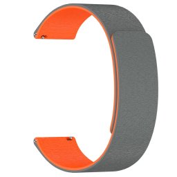 Curea pentru Samsung Galaxy Watch4/5/Active 2, Huawei Watch GT 3 (42mm)/GT 3 Pro (43mm) - Techsuit Watchband 20mm (W074) - Grey / Orange