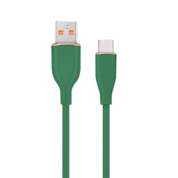 CABLU alimentare si date GEMBIRD, pt. smartphone, USB 2.0 (T) la USB 2.0 Type-C (T), 1.5m, protectie silicon, verde, "CC-USB2S-AMCM-1.5M-G" (timbru verde 0.08 lei)