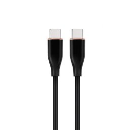 CABLU alimentare si date GEMBIRD, pt. smartphone, USB 2.0 Type-C (T) la USB 2.0 Type-C (T), 60W, 1.5m, protectie silicon, negru, "CC-USB2S-CMCM-1.5M-BK" (timbru verde 0.08 lei)