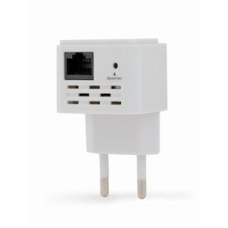 Placa de retea REPETER GEMBIRD, wireless, port RJ45, max. 300 Mbps, suport AP mode, alb, "WNP-RP300-03" (timbru verde 0.18 lei)