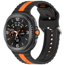 Curea pentru Samsung Galaxy Watch8 40mm/Watch8 44mm/Watch8 Classic - Techsuit Watchband (W078) - Black / Orange