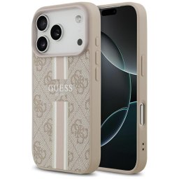 Husa Husa pentru iPhone 17 Pro Max - Guess Hardcase 4G Printed Stripes MagSafe (GUHMP17XP4RPSP) - Pink