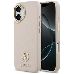Husa Husa pentru iPhone 17 - Guess Grained Strass Logo MagSafe (GUHMP17SPGCRMDEP) - Pink