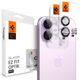Sticlă de protecție SPIGEN camera Glas.tR Optik EZ Fit Pro 17 / 16 Plus / 16, set 2, Set 2 buc pentru iPhone 17, iPhone 16 Plus, iPhone 16 – Nespecificata