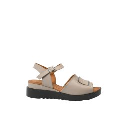Sandale casual damă Dogati, cu talpa wedge, bej din piele naturală MIR375-40 EU