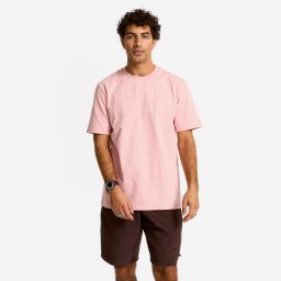 Tricou fitness guler rotund Roz Bărbați