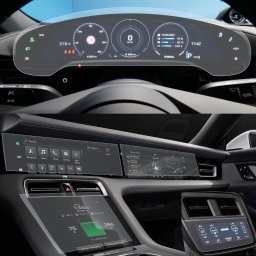 Porsche Taycan 2022+ Set (5 buc.) Folii de Protectie pentru Ceasuri/Navigatie/Bord si AC Spate - HD-Premium FoliaTa