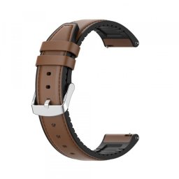 Curea Techsuit W007 pentru Samsung Galaxy Watch / Huawei Watch Series, 22mm, Maro