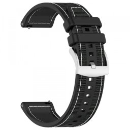 Curea Techsuit W051 pentru Huawei Watch / Xiaomi Watch Series, 22mm, Neagra